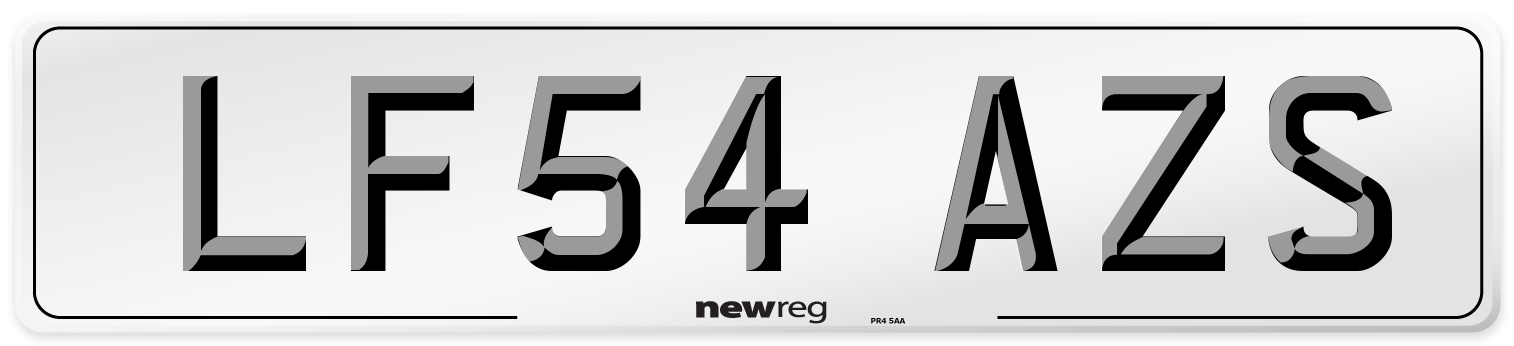 LF54 AZS Number Plate from New Reg
